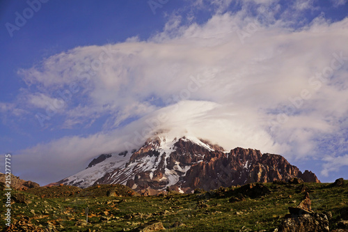 Kazbek in the clouds photo