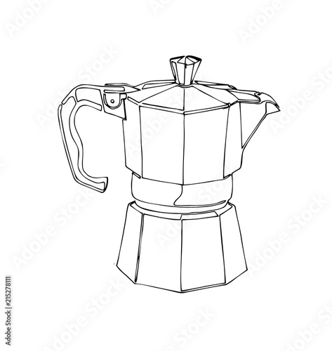 Coffee Percolator clip art hand drawn vector element