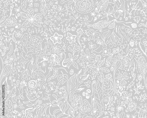 Simple pastel color floral pattern vector seamless