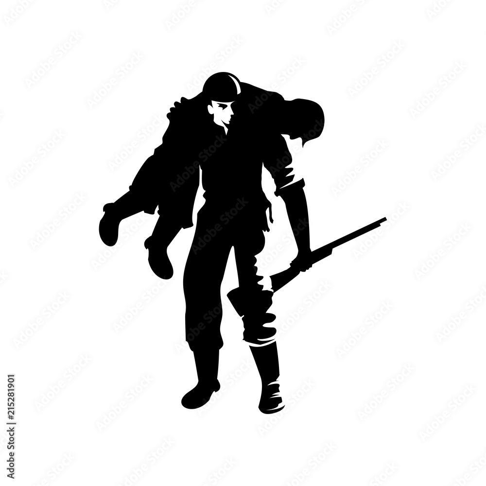 Wounded Soldier vector Stock Vector Adobe Stock