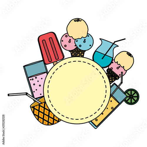 emblem delicious ice cram and lolly wuth smoothie
