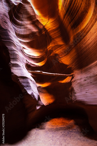 The interior pattern and textures of the canyon walls of Antelope Canyon near page  Arizona.