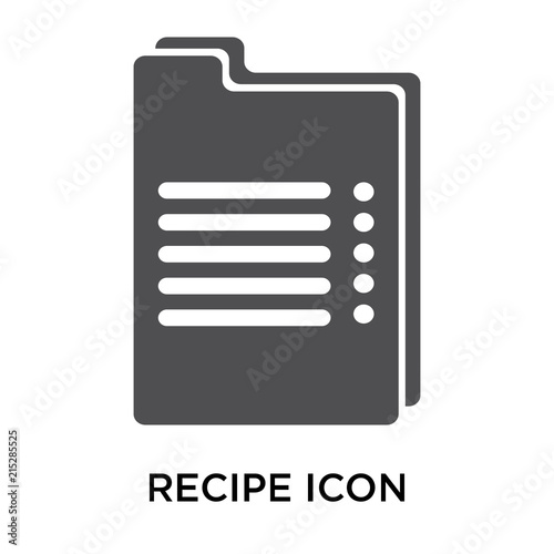 recipe icon on white background. Modern icons vector illustration. Trendy recipe icons