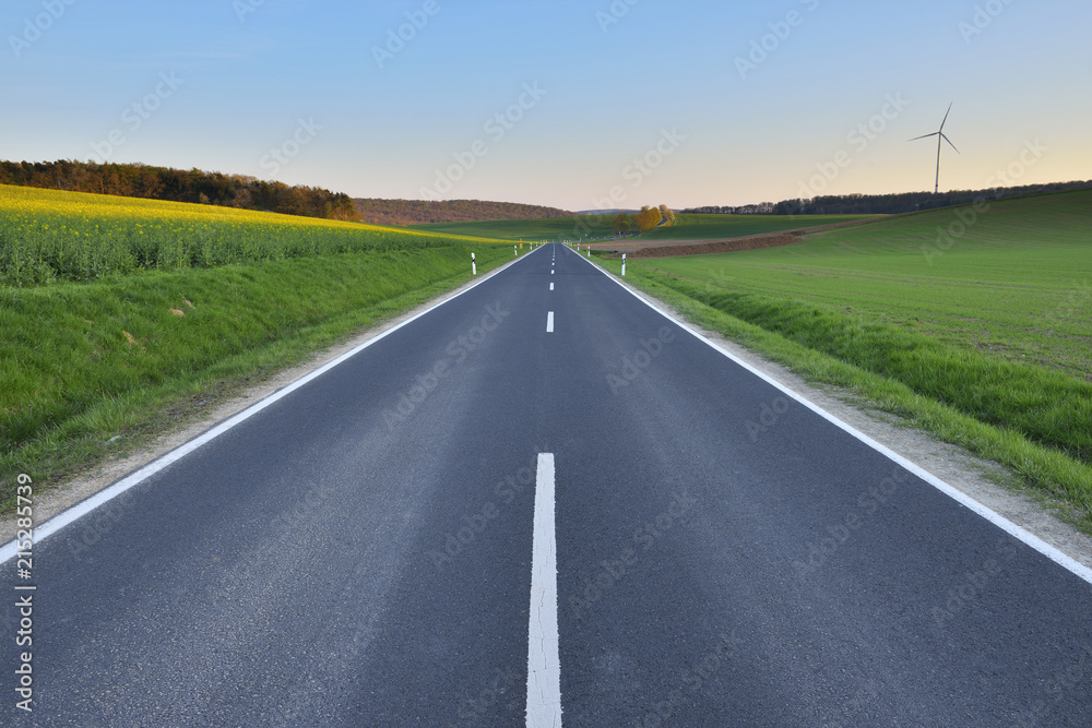 Country Road in Spring, Birkenfeld, Main-Spessart District, Franconia, Bavaria, Germany Country Road in Spring, Birkenfeld, Main-Spessart District, Franconia, Bavaria, Germany