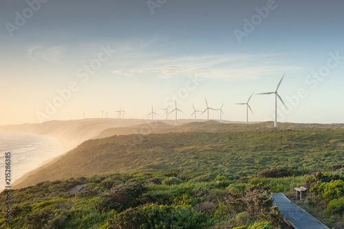 Massive Wind Power Turbines On Coast photo