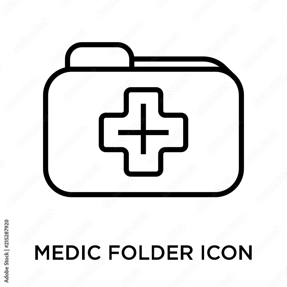 medic folder icon on white background. Modern icons vector illustration. Trendy medic folder icons medic folder icon on white background. Modern icons vector illustration. Trendy medic folder icons