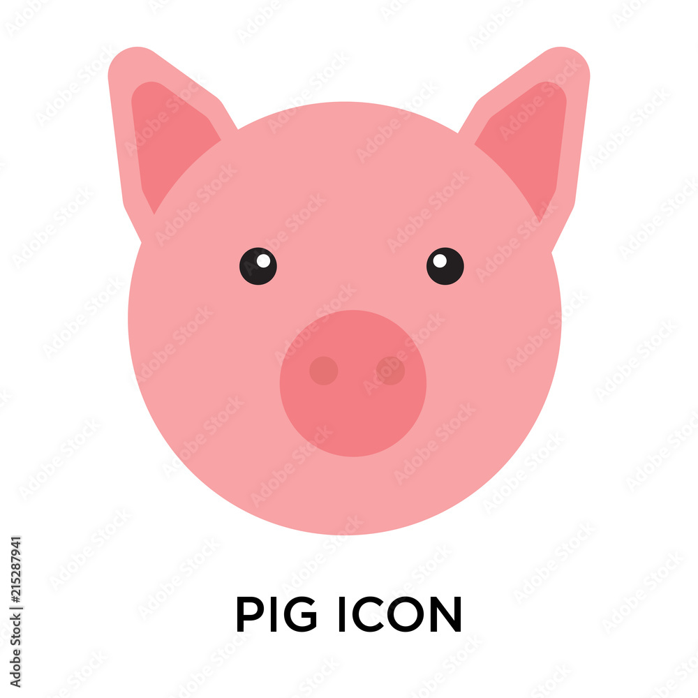 pig icon isolated on white background. Simple and editable pig icons. Modern icon vector illustration. pig icon isolated on white background. Simple and editable pig icons. Modern icon vector illustration.