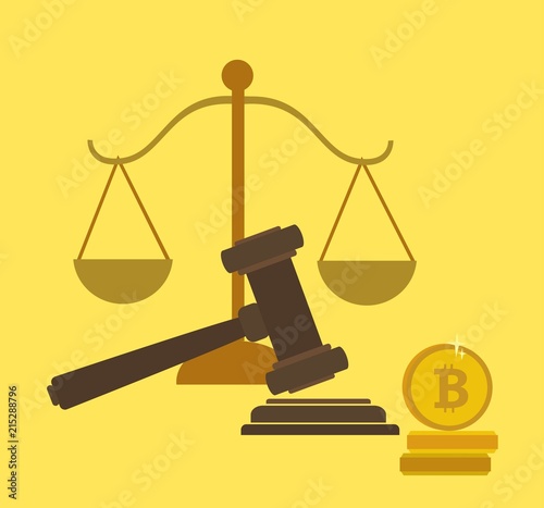 Concept of cryptocurrency legislation, digital currency law regulation and legislative control.