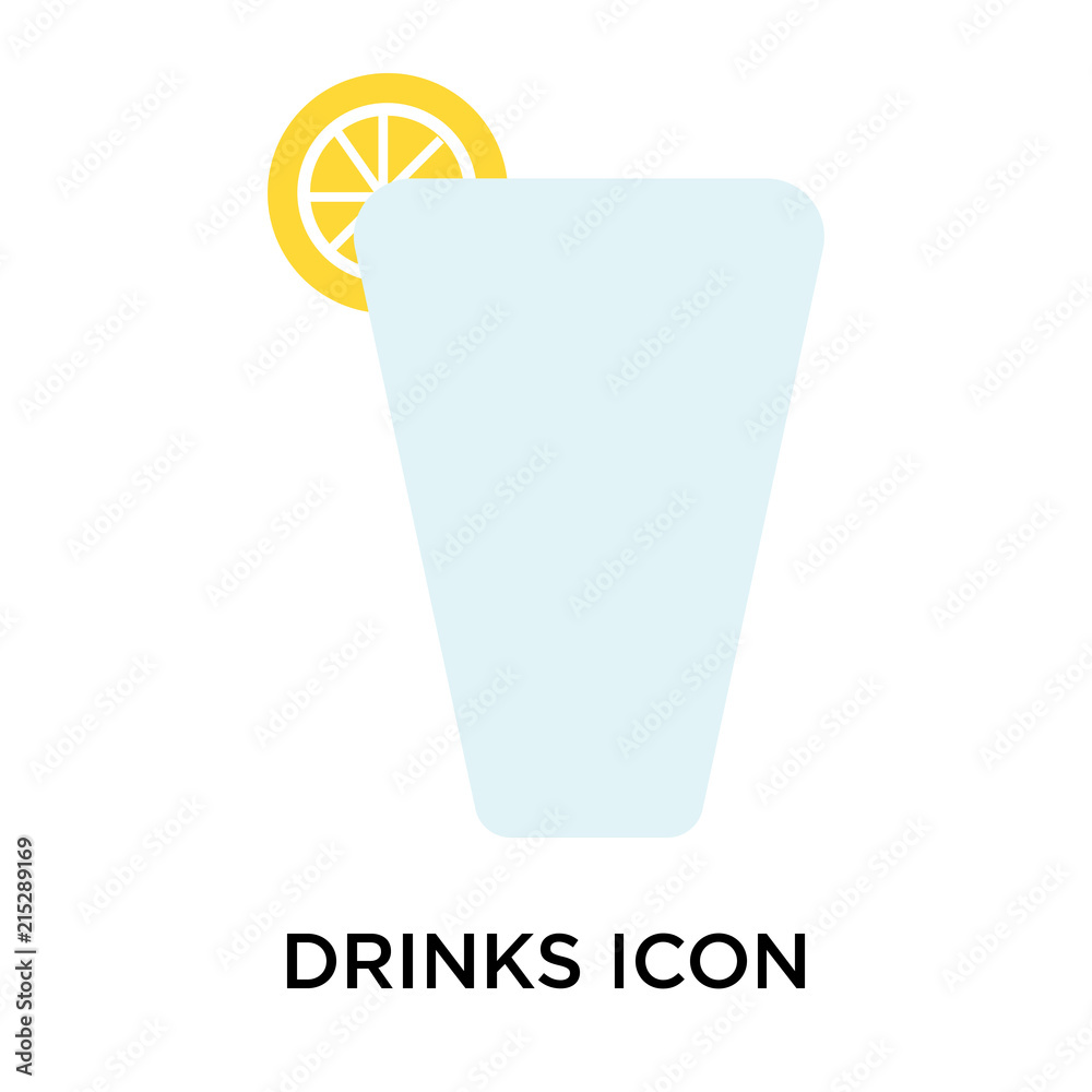 drinks icon isolated on white background. Simple and editable drinks icons. Modern icon vector illustration.