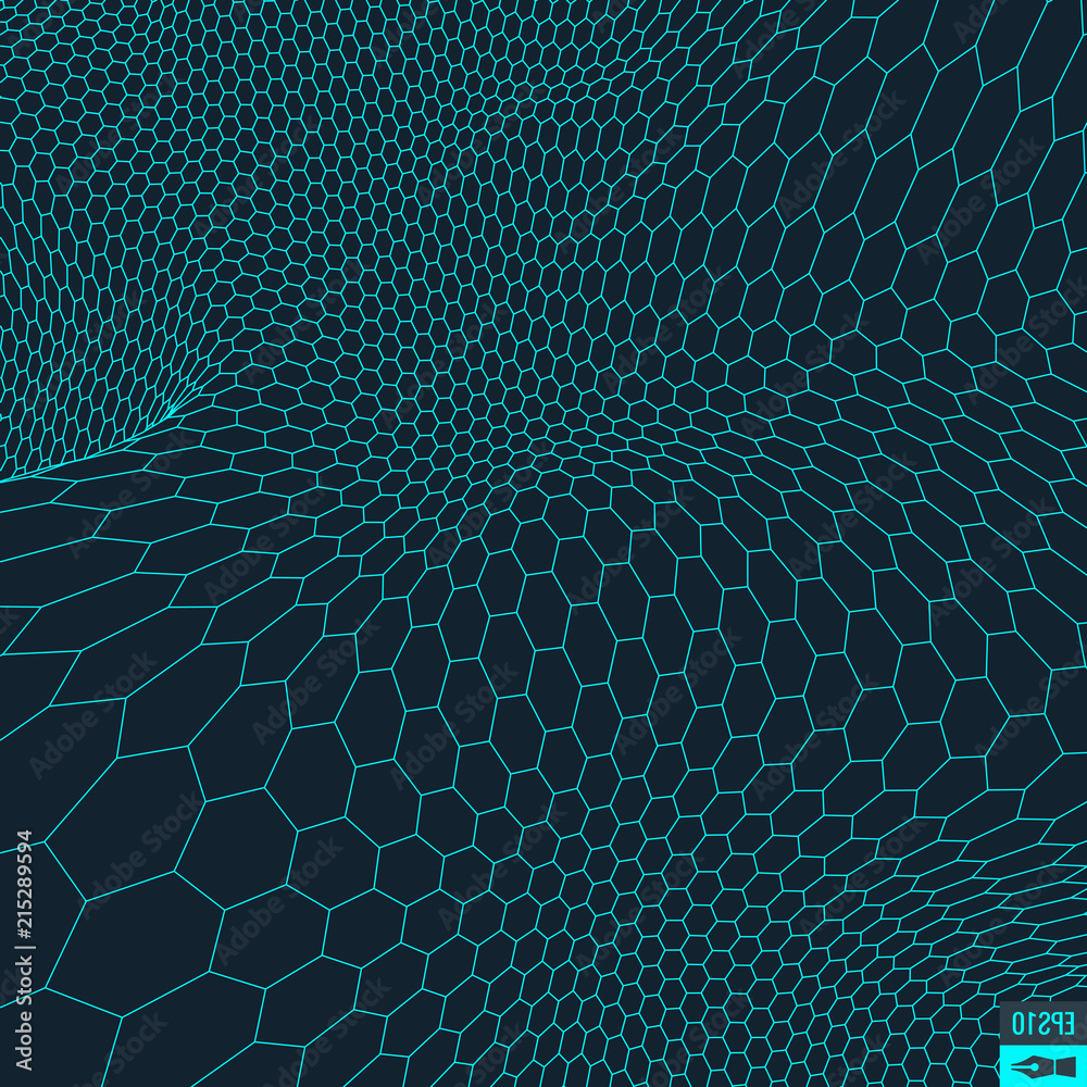 Abstract vector landscape background. Cyberspace grid. 3d technology illustration. Abstract vector landscape background. Cyberspace grid. 3d technology illustration.