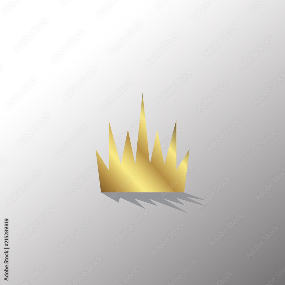 Golden Crown Icon In Flat Style Golden Crown Icon In Flat Style