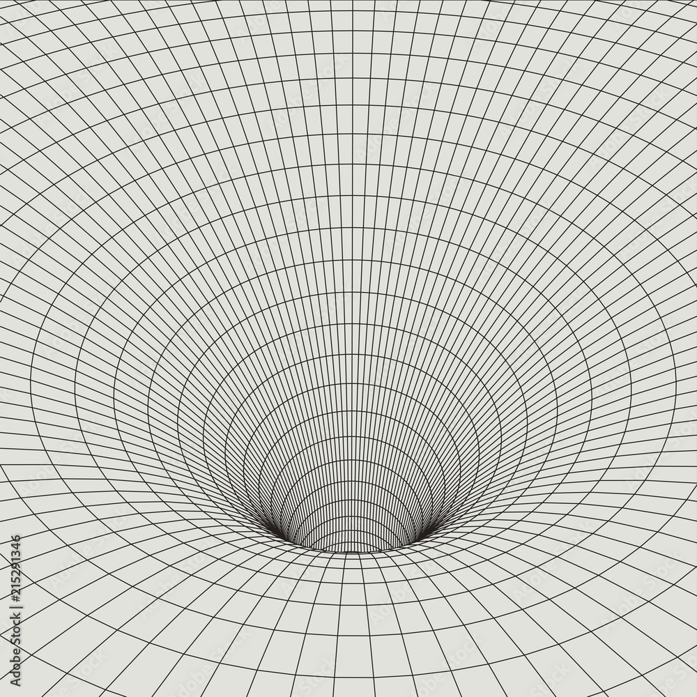 Abstract vector landscape background. Cyberspace  grid. 3d technology  illustration.