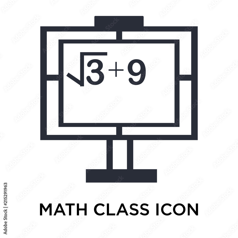 Numbers Math White Icon Math Class Clipart Black And White