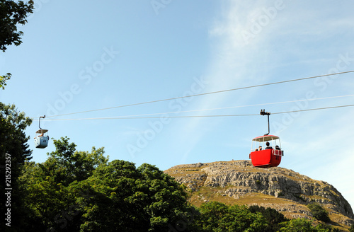 Slika na platnu Cable Cars On The Great Orme In Llandudno, North Wales.