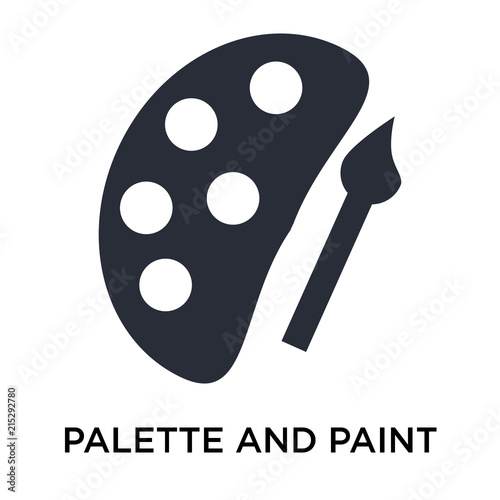 palette and paint brush icon isolated on white background. Modern and editable palette and paint brush icon. Simple icons vector illustration.