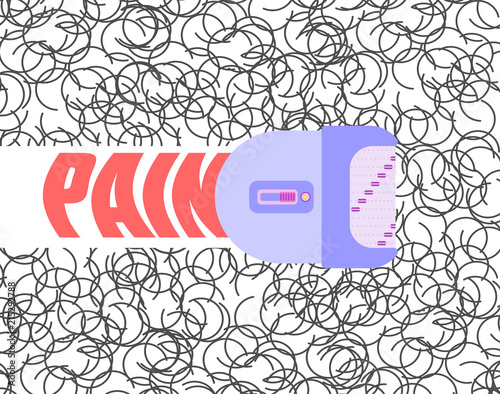 Epilator and hair. Epilation of hair. Body hygiene. Vector illustration