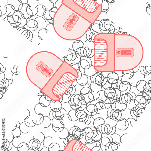 Epilation pattern seamless. Epilator of hair background. Body hygiene. Cosmetic procedure. Vector illustration