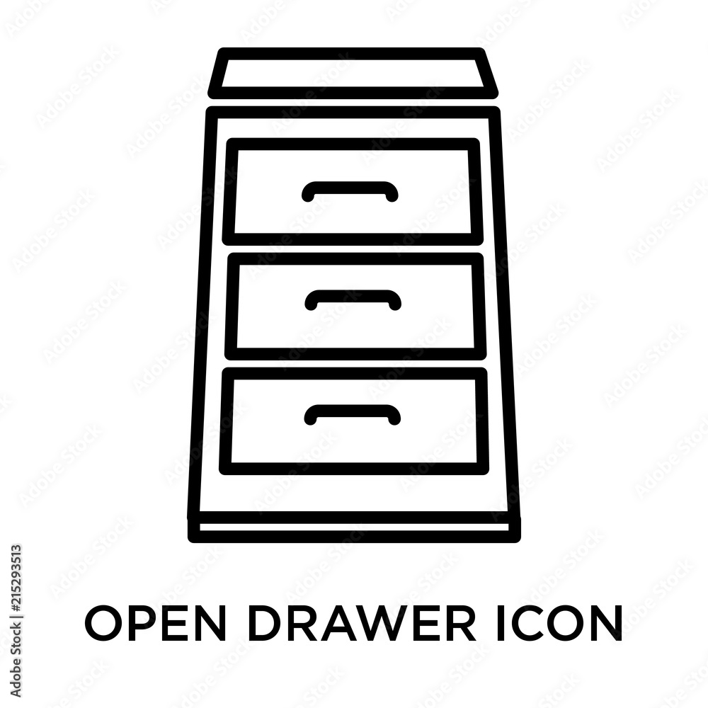 open drawer icon isolated on white background. Simple and editable open drawer icons. Modern icon vector illustration. open drawer icon isolated on white background. Simple and editable open drawer icons. Modern icon vector illustration.