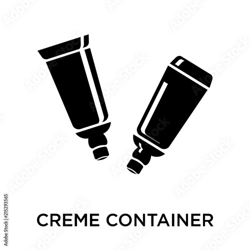 creme container black shape icon isolated on white background. Simple and editable creme container black shape icons. Modern icon vector illustration.