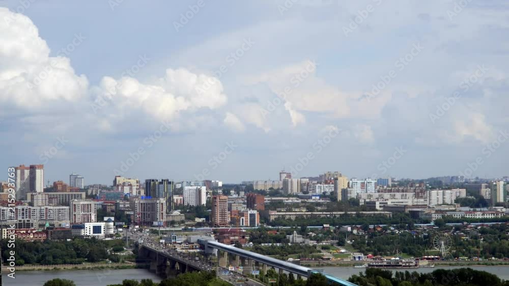 NOVOSIBIRSK, RUSSIA - View of Novosibirsk city. Timelapse. NOVOSIBIRSK, RUSSIA - View of Novosibirsk city. Timelapse.