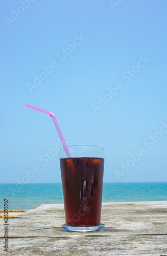 Iced coffee to drink on the beach. ビーチで飲むアイスコーヒー