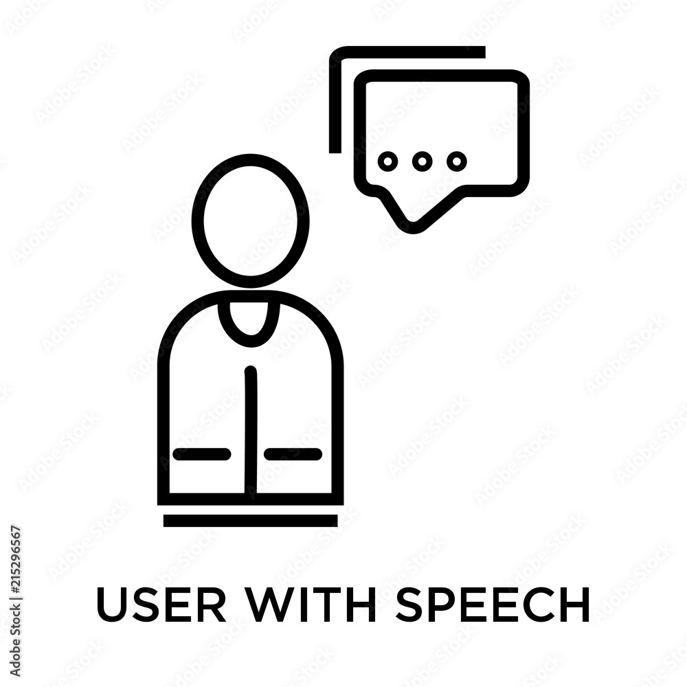 user with speech bubble icon isolated on white background. Simple and editable user with speech bubble icons. Modern icon vector illustration. user with speech bubble icon isolated on white background. Simple and editable user with speech bubble icons. Modern icon vector illustration.