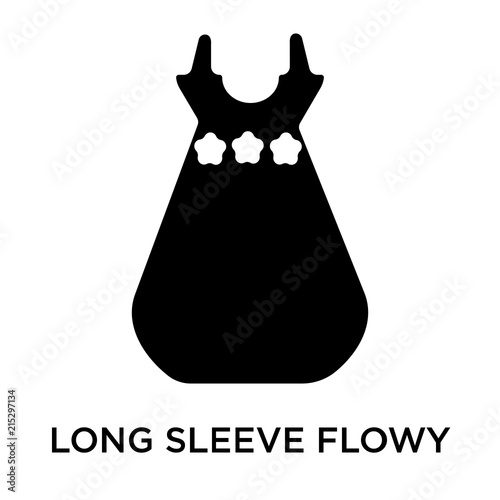 long sleeve flowy dress icon isolated on white background. Simple and editable long sleeve flowy dress icons. Modern icon vector illustration.