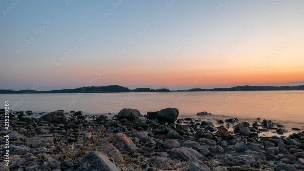 Summer archipelago sunset in Turku Finland.