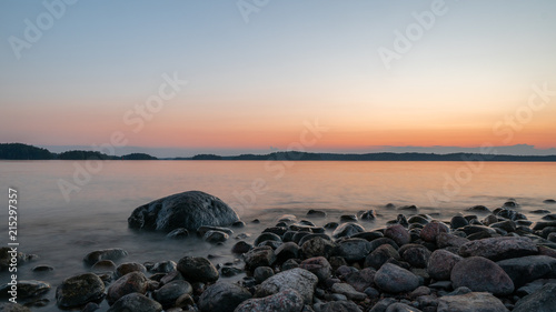 Slika na platnu Summer archipelago sunset in Turku Finland.