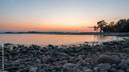 Summer archipelago sunset in Turku Finland. © Matti