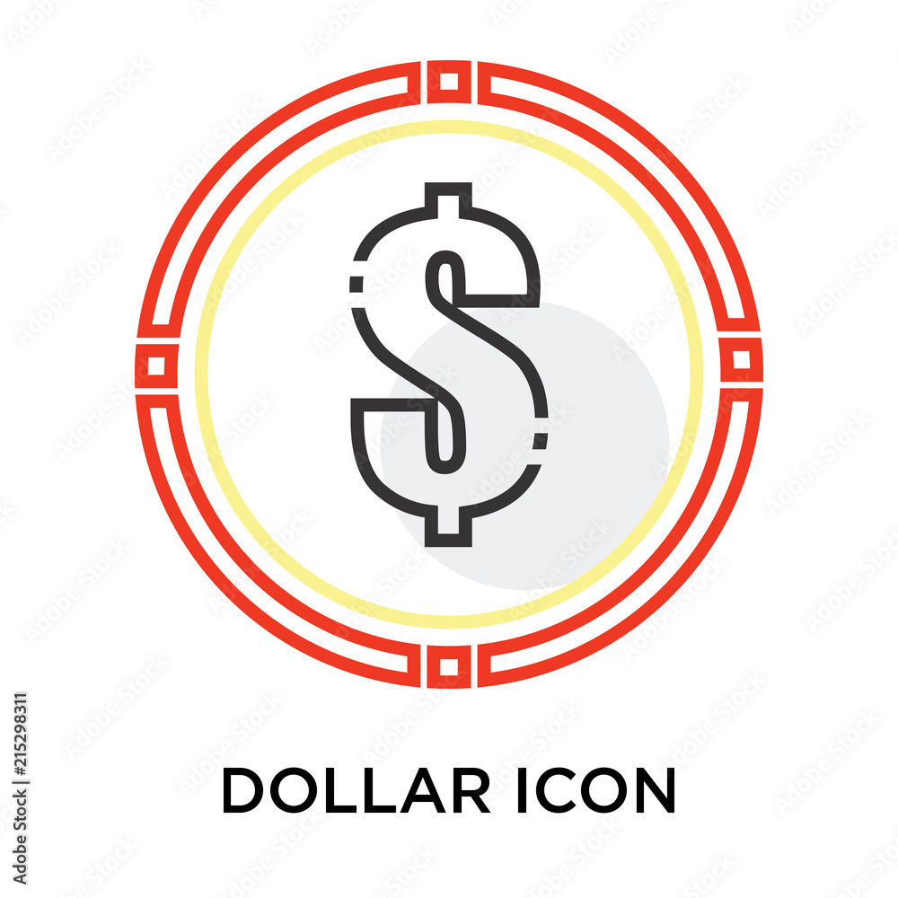 Dollar symbol icon vector sign and symbol isolated on white background, Dollar symbol logo concept Dollar symbol icon vector sign and symbol isolated on white background, Dollar symbol logo concept