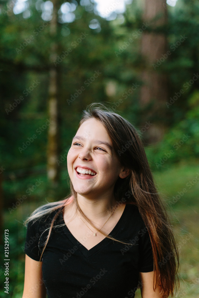 Portrait of Beautiful Young Girl Laughing Portrait of Beautiful Young Girl Laughing