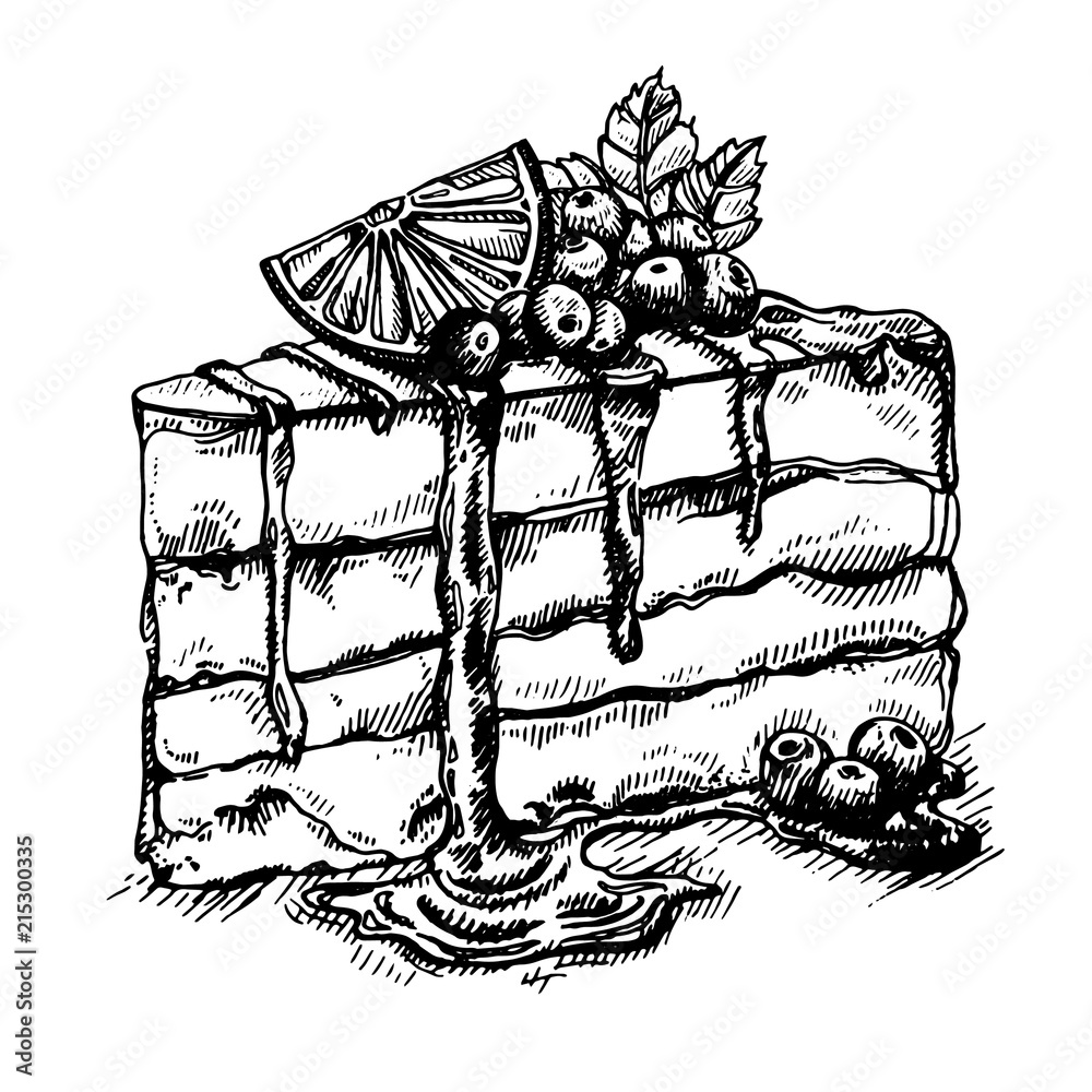 15715 Slice Cake Drawing Images Stock Photos  Vectors  Shutterstock