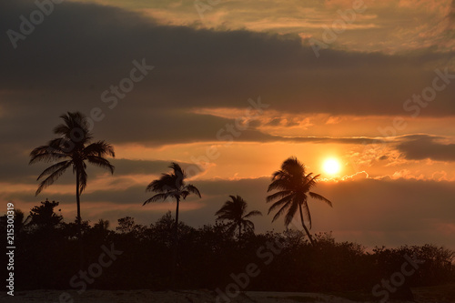 Tropical Sunset in Cuba, the Atlantic ocean