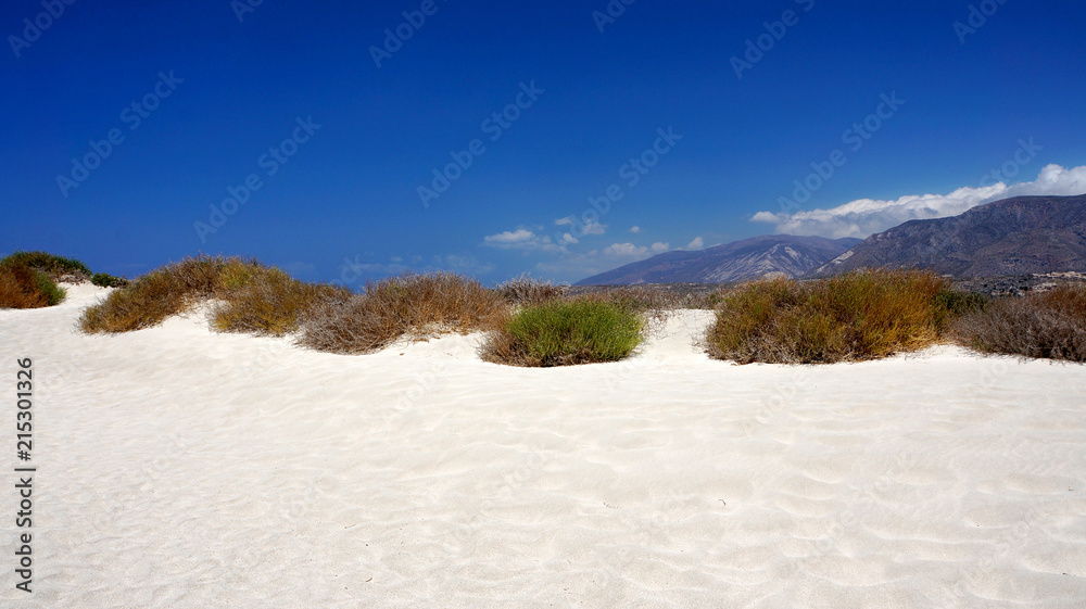 The desert beach of Elafonisi in Crete The desert beach of Elafonisi in Crete
