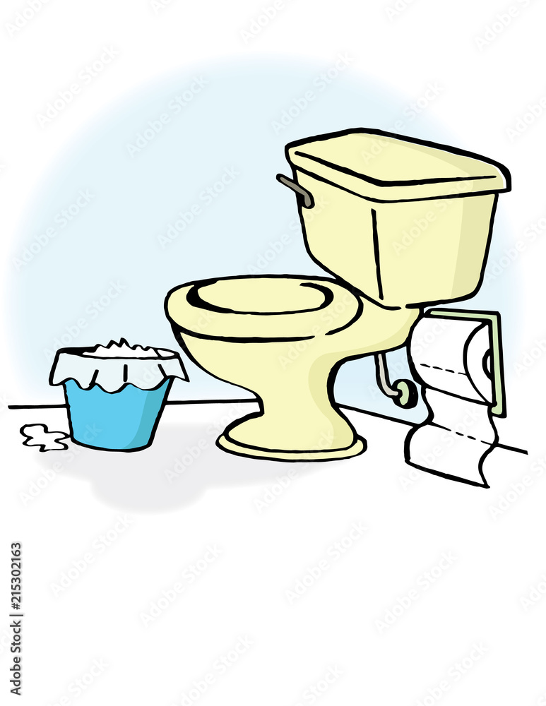 baño con caneca y papel 