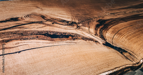 Obraz na płótnie table made of solid wood. exclusive expensive furniture from hardwoods. w salonie