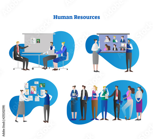 Human resources vector illustration collection set