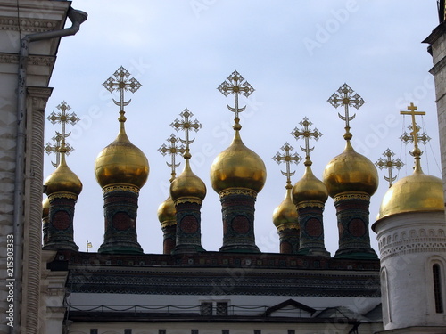 Russian art and architecture. Moscow. Kremlin. Churches. Orthodox Crosses