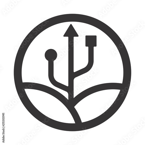 usb logo. connector icon. network symbol. vector eps 08.