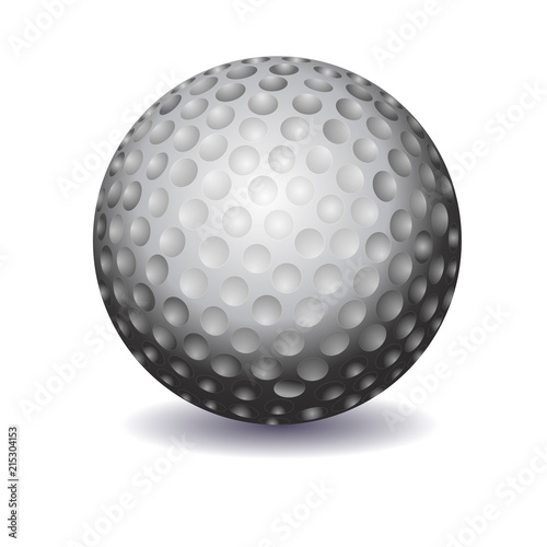 white golf ball illustration on white background shadow