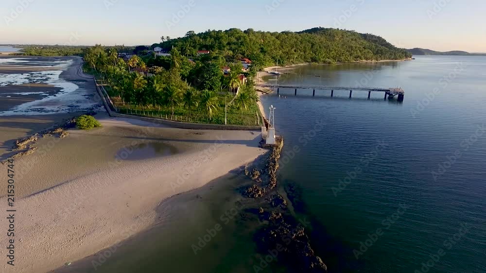Imagem aerea da Barra do Paraguaçu, Salinas da Margarida, Bahia