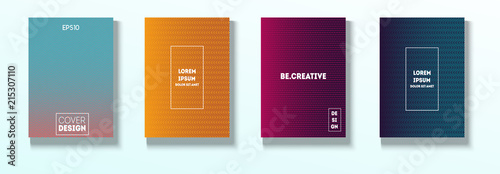 Minimal Covers, Vector Hipster Abstract Brands Design. Magenta, Cyan, Yellow Corporate Identity Blend Tech Halftones. Business Minimal Covers, Cool Retro Ad Music Party Poster Bright Gradient Stripes.