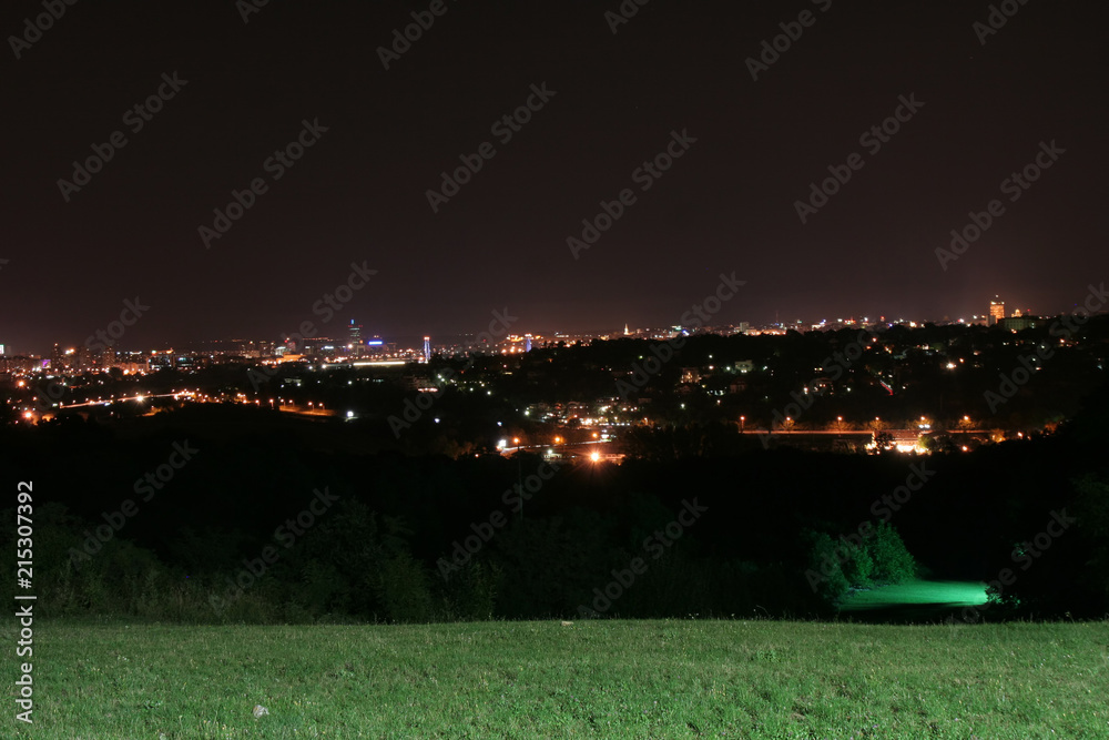 Belgrade by night cityscape panorama Belgrade by night cityscape panorama