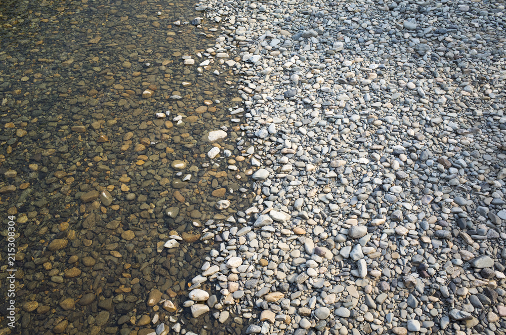 Overhead view of rocks and riverbed Overhead view of rocks and riverbed