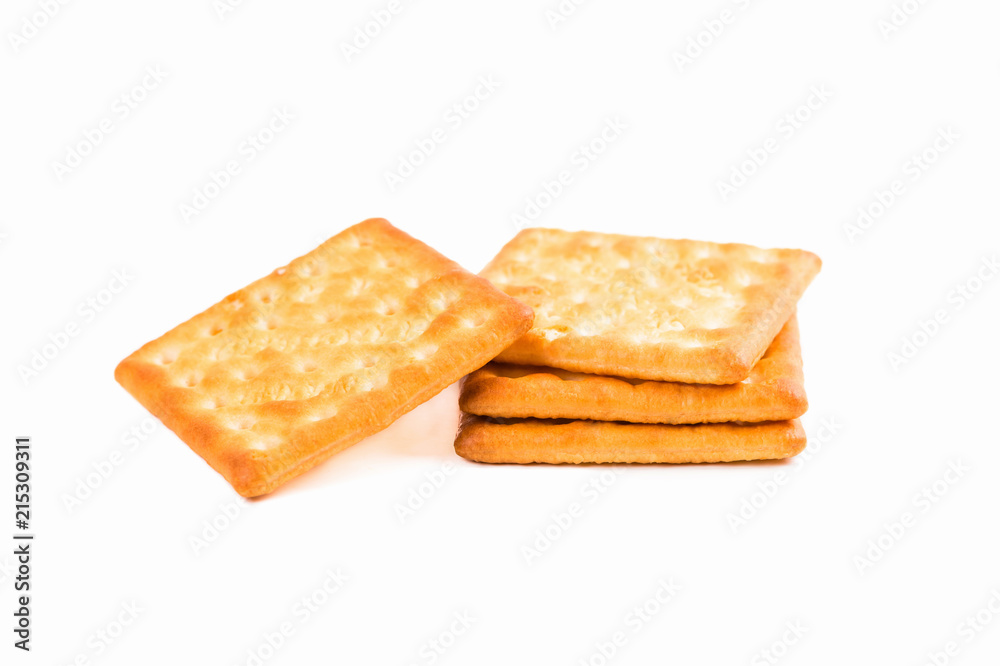 Crackers isolated on white background. Crackers isolated on white background.