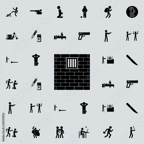 jail cell icon. Detailed set of Crime icons. Premium quality graphic design sign. One of the collection icons for websites, web design, mobile app