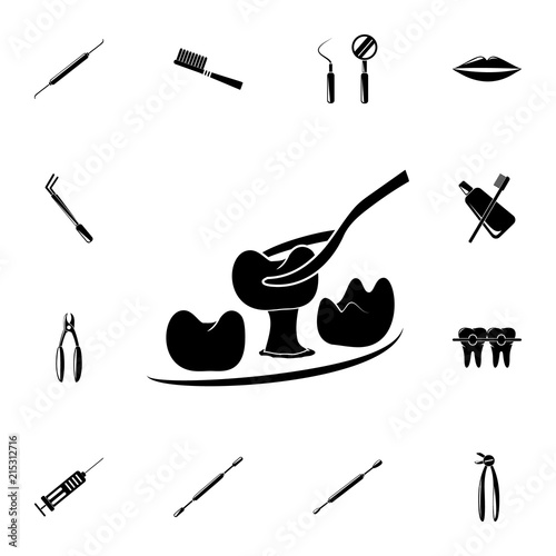 removal of a tooth icon. Detailed set of Dental icons. Premium quality graphic design sign. One of the collection icons for websites, web design, mobile app