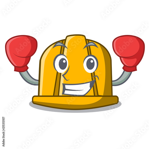 Boxing construction helmet character cartoon