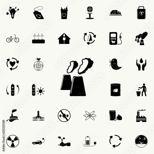 exhausts of factories icon. Detailed set of Ecology icons. Premium quality graphic design sign. One of the collection icons for websites, web design, mobile app